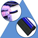 BUFFER® Mavi Araba Oto Trim Dekorasyon Şeridi Kauçuk Elastik Kolay Kurulum 5 metre Şerit Bant